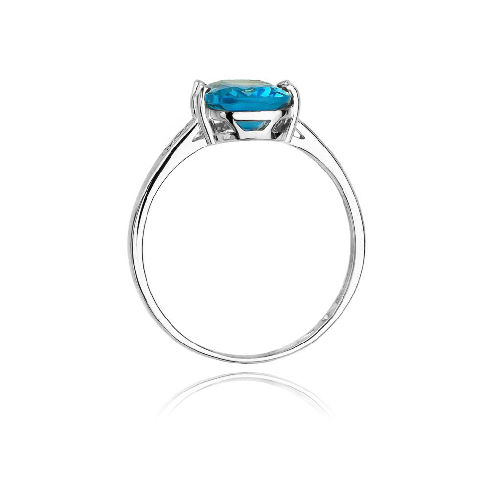 Anillo Ondaria en Oro con Topacio y 6 Diamantes