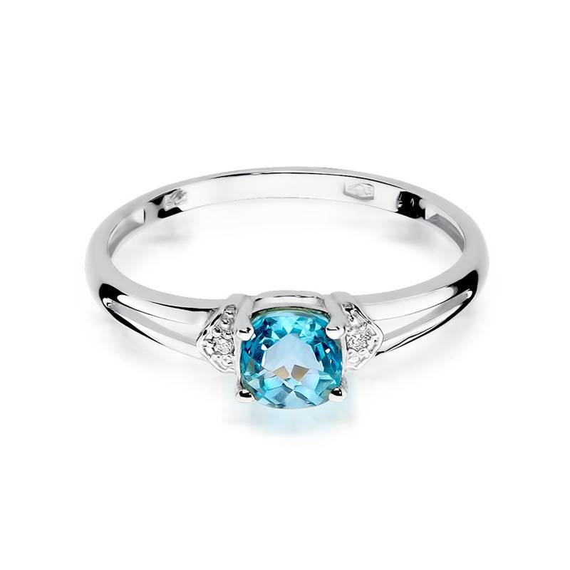 Solarya Ring in Gold with Topaz and 2 Diamonds