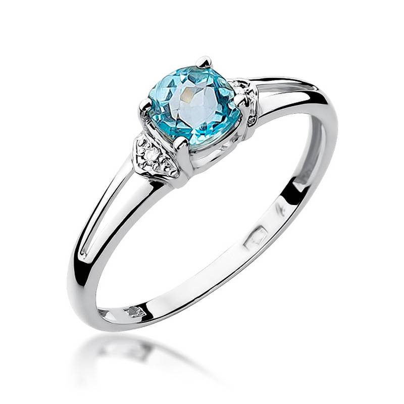 Solarya Ring in Gold with Topaz and 2 Diamonds