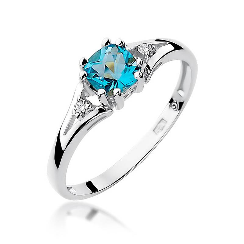 Talira Ring in Gold with Topaz and 2 Diamonds