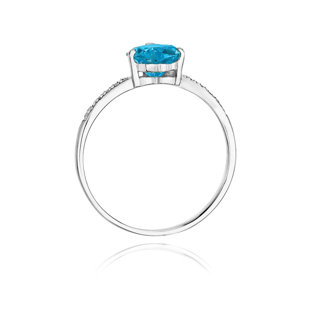 Anillo Elaria en Oro con Topacio y 12 Diamantes