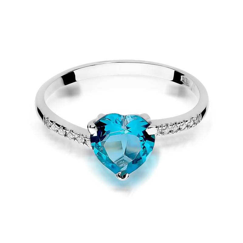 Anillo Elaria en Oro con Topacio y 12 Diamantes