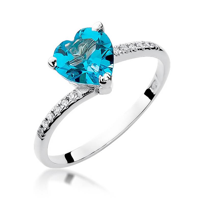 Anillo Elaria en Oro con Topacio y 12 Diamantes