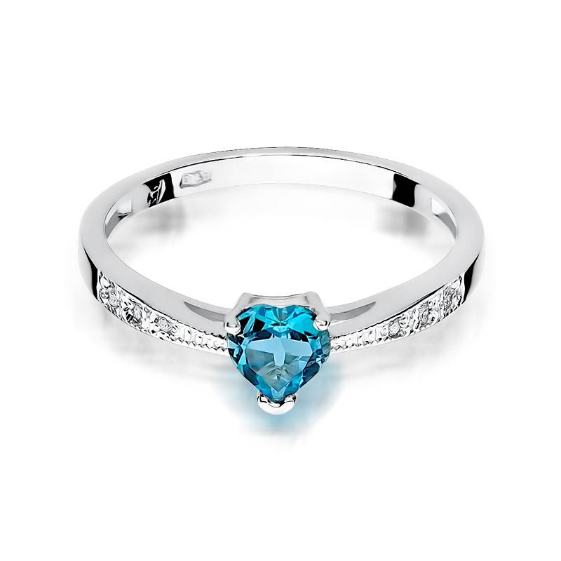 Anillo Lunira en Oro con Topacio y 6 Diamantes