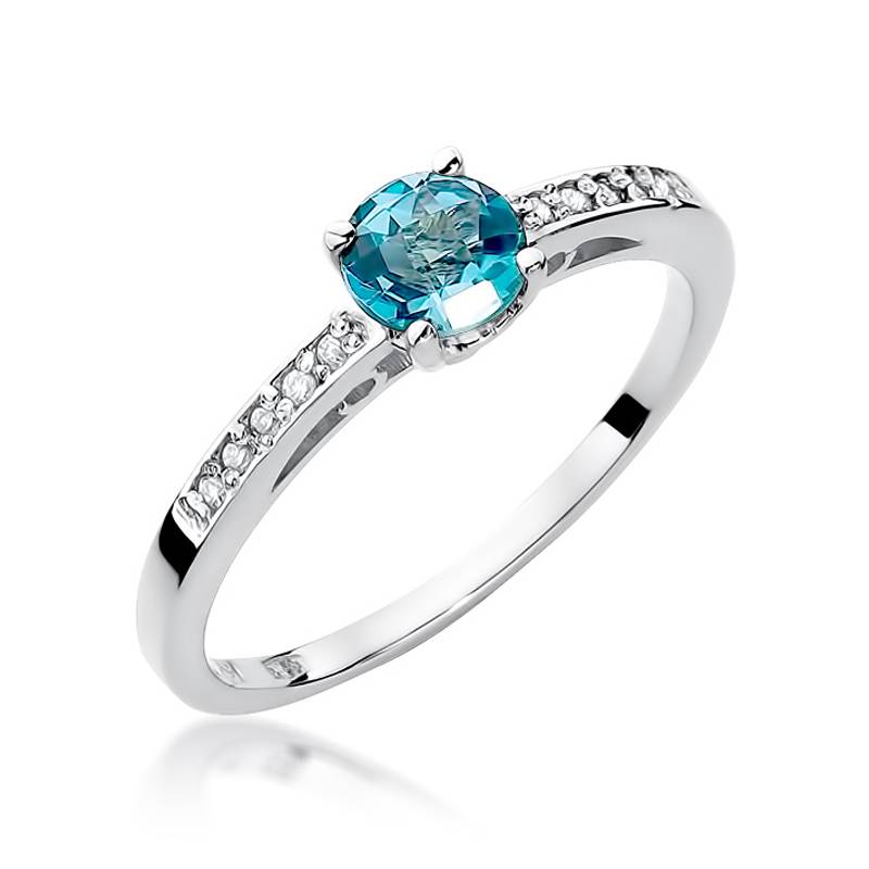 Anello Mireya in Oro con Topazio e 10 Diamanti