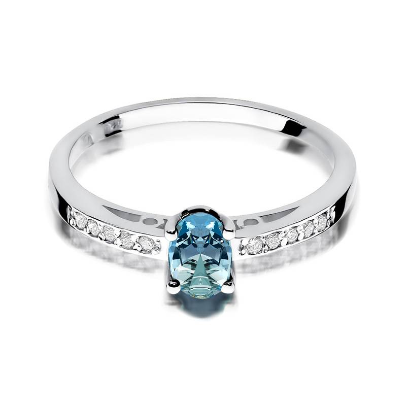 Brinella Ring in Gold with Topaz and 10 Diamonds