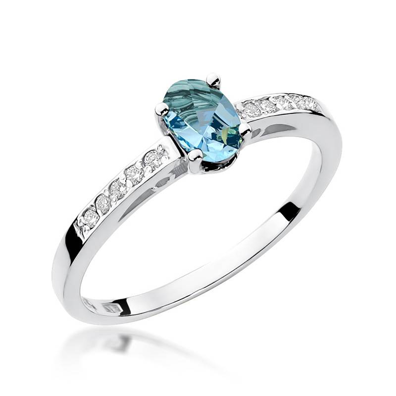 Ring Brinella aus Gold mit Topas und 10 Diamanten