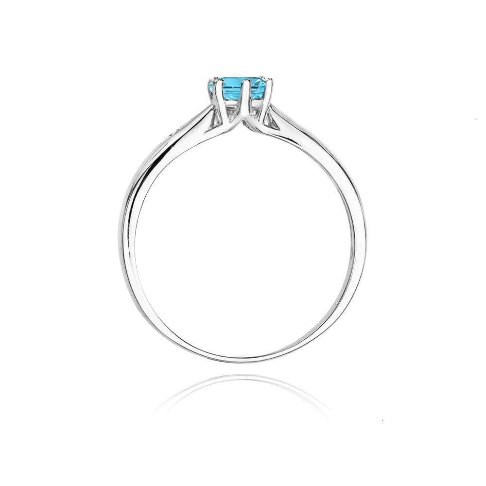 Anillo Elvya en Oro con Topacio y 2 Diamantes