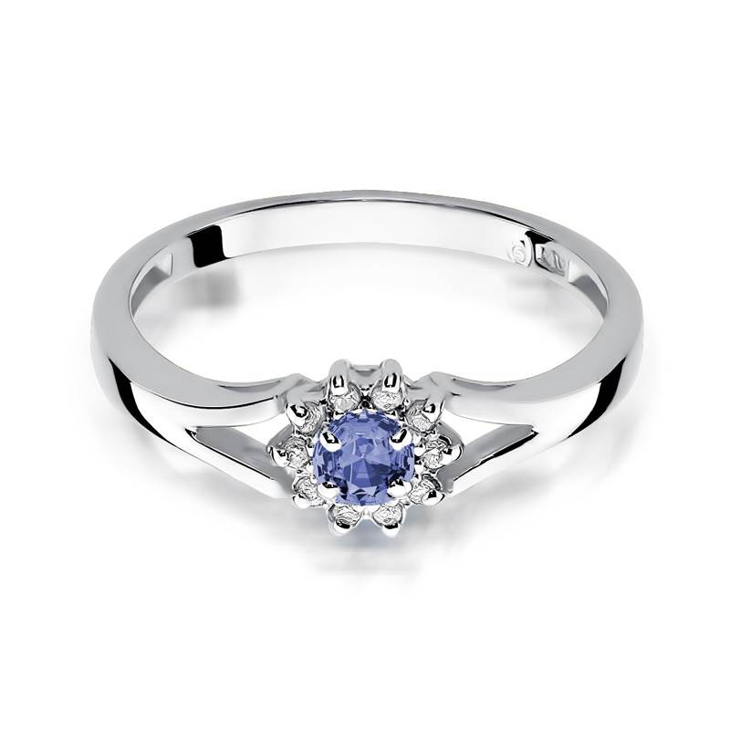 Anello Clarion in Oro con Tanzanite e 10 Diamanti
