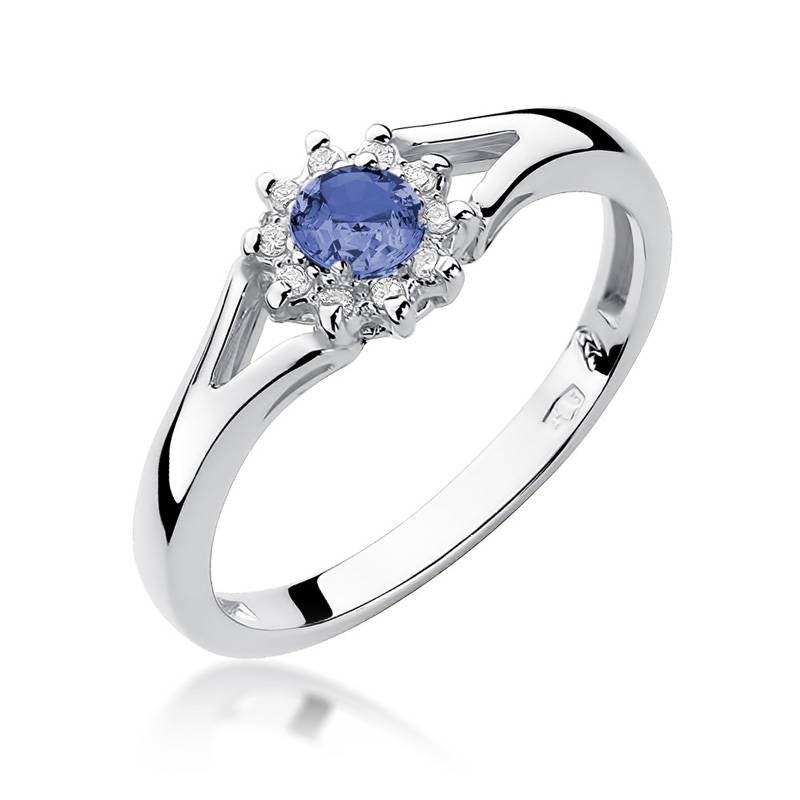 Anello Clarion in Oro con Tanzanite e 10 Diamanti