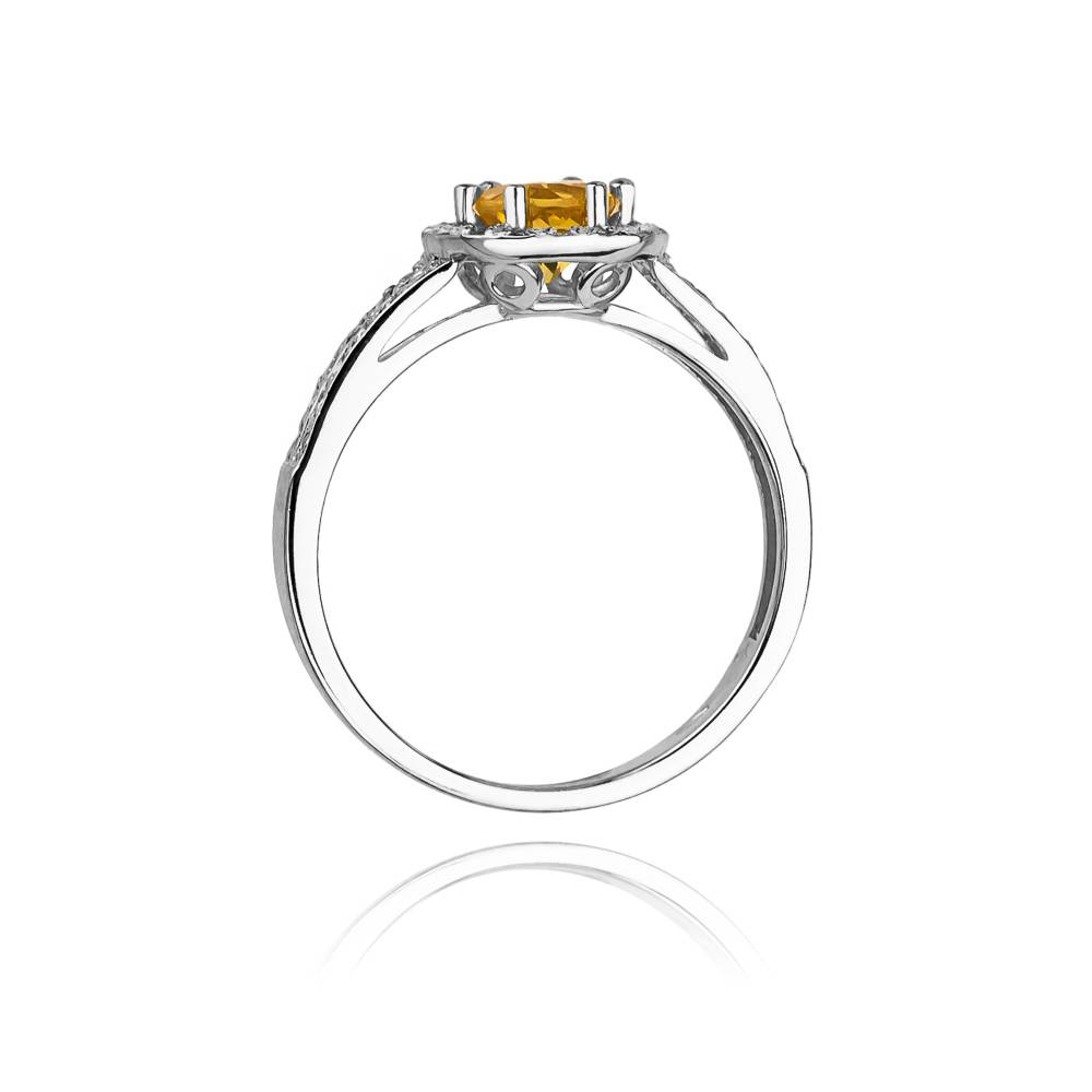 Solaris Ring in Gold with Citrine Quartz and 40 Diamonds