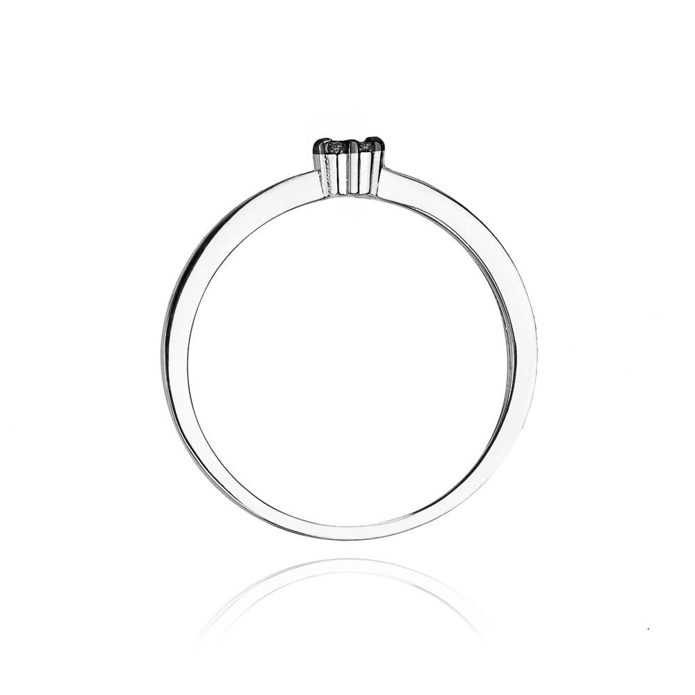 Bague mini Rosé en Or avec 7 Diamants Noirs