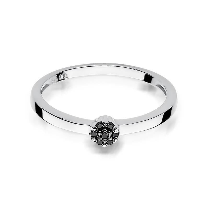 Mini Rosé Ring in Gold with 7 Black Diamonds