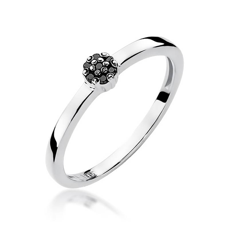 Mini Rosé Ring in Gold with 7 Black Diamonds