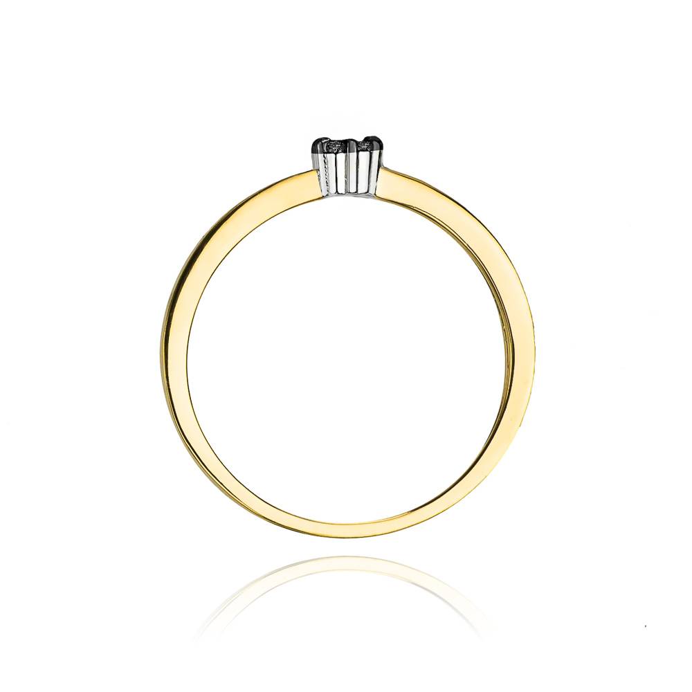 Bague mini Rosé en Or avec 7 Diamants Noirs