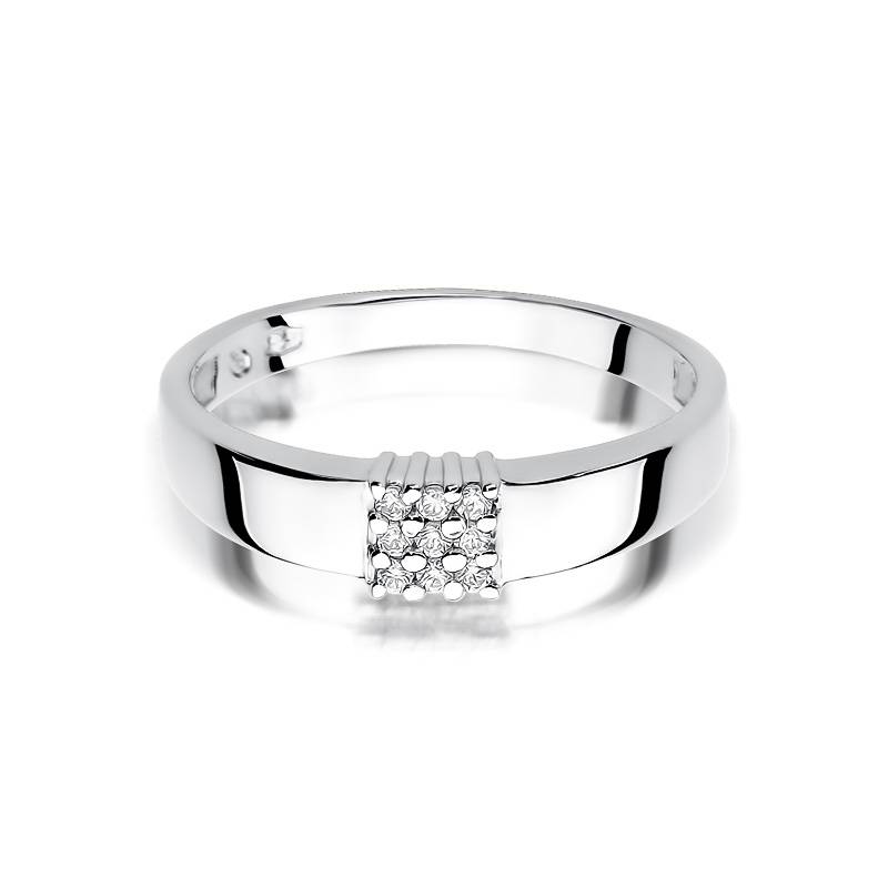 Anillo Square en Oro con 9 Diamantes