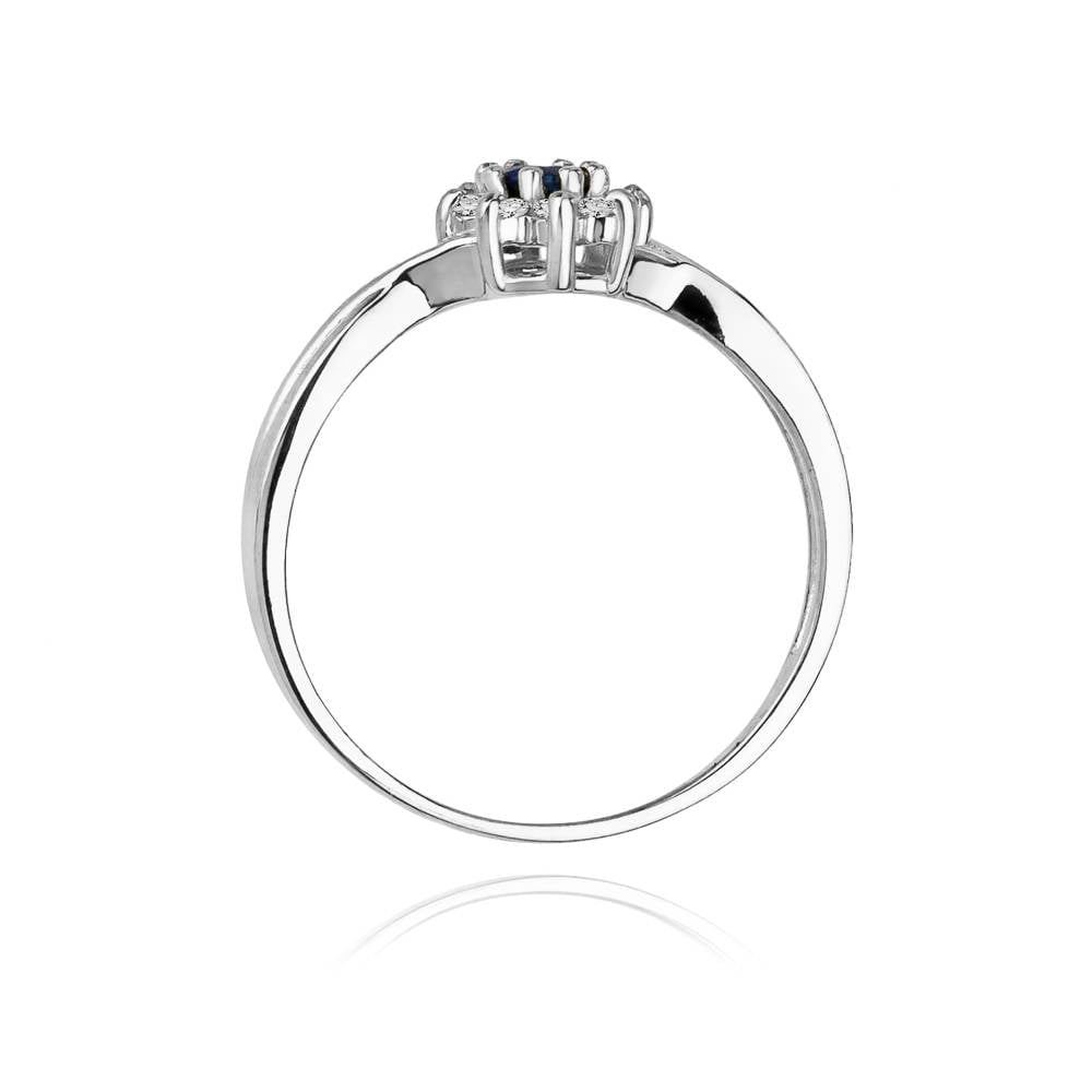 Ring Vespera aus Gold mit Saphir und 8 Diamanten
