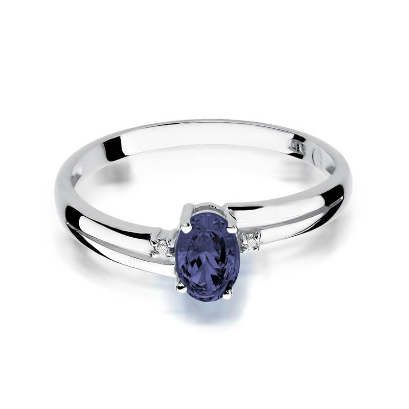 Ring Nocturna aus Gold mit Saphir und 2 Diamanten