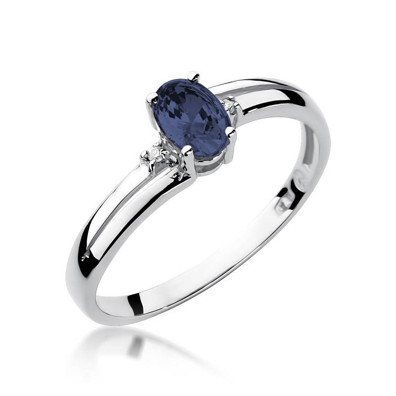 Ring Nocturna aus Gold mit Saphir und 2 Diamanten