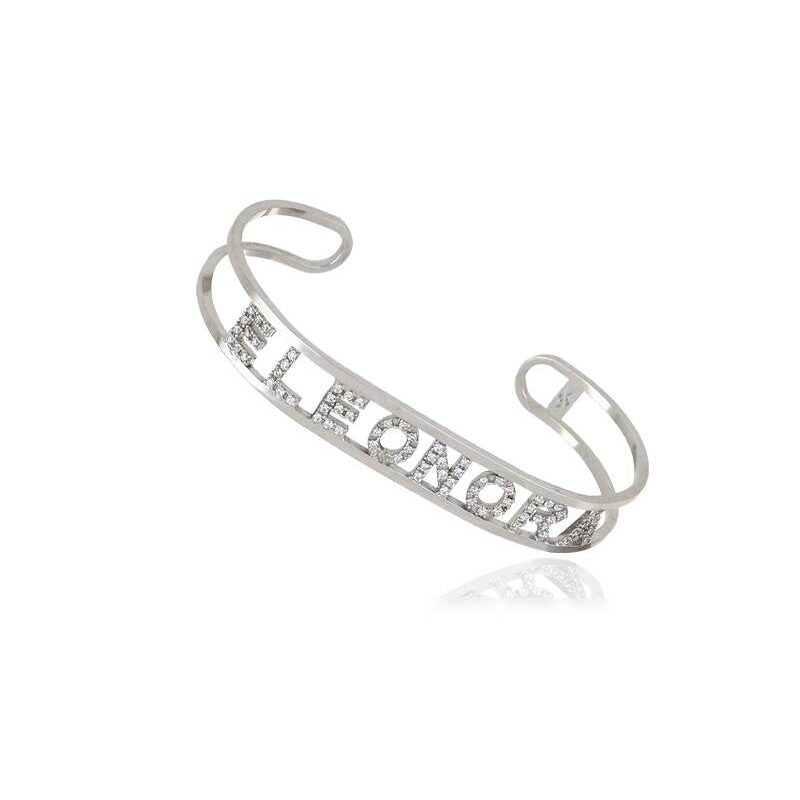 Bracciale Rigido Aperto con Nome Personalizzabile