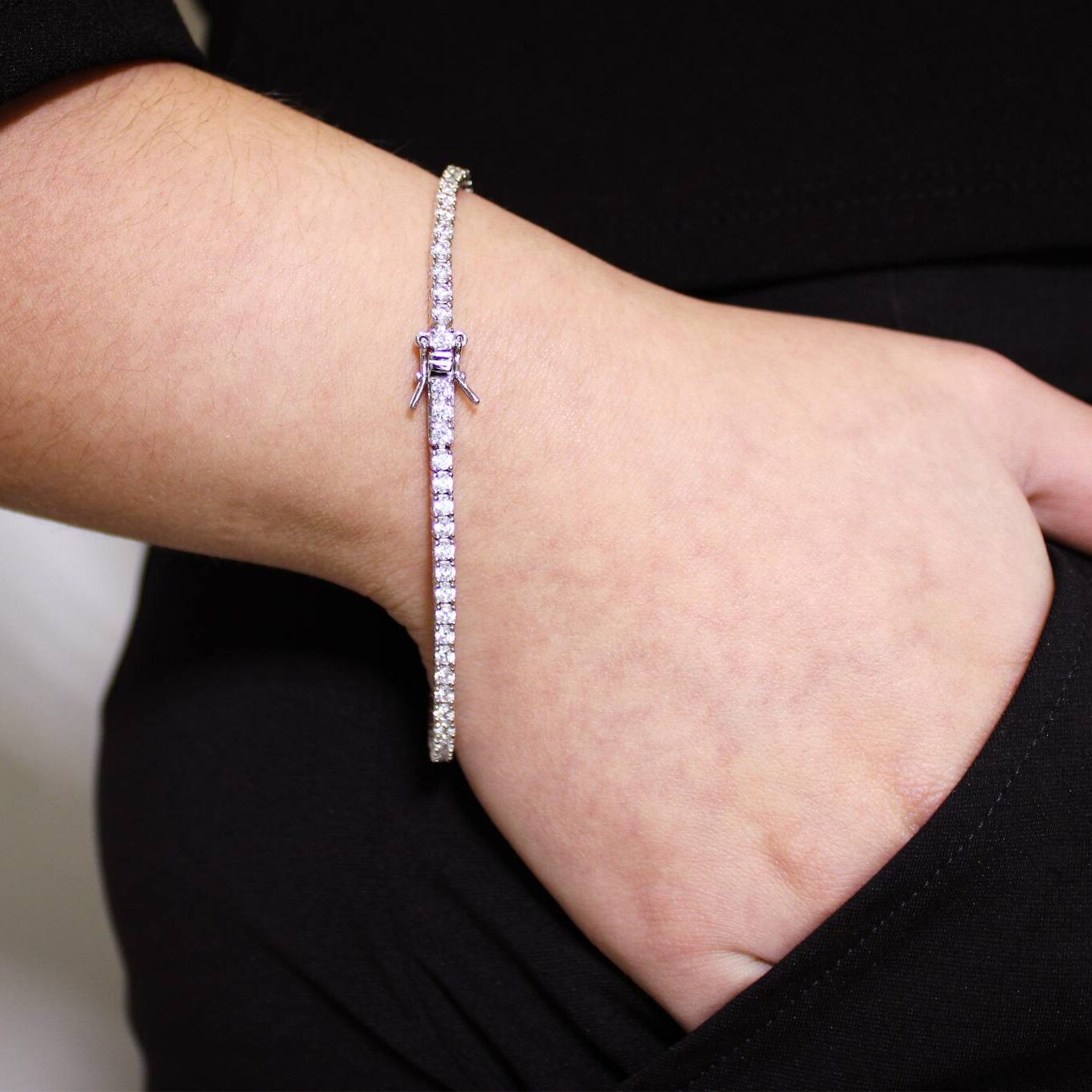 Pulsera Tennis de Plata con Circonitas Blancas