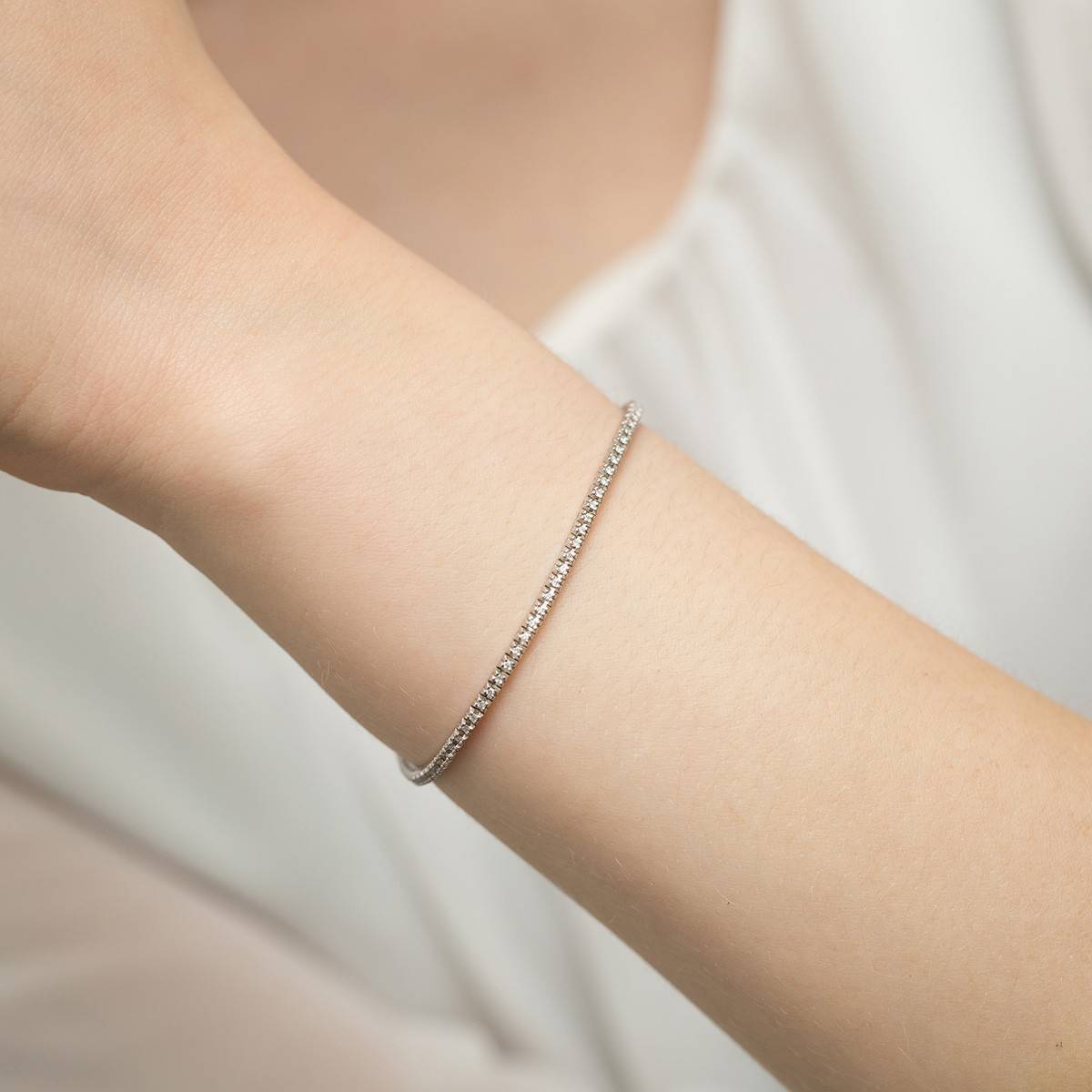 Bracelet tennis en or avec 90 diamants