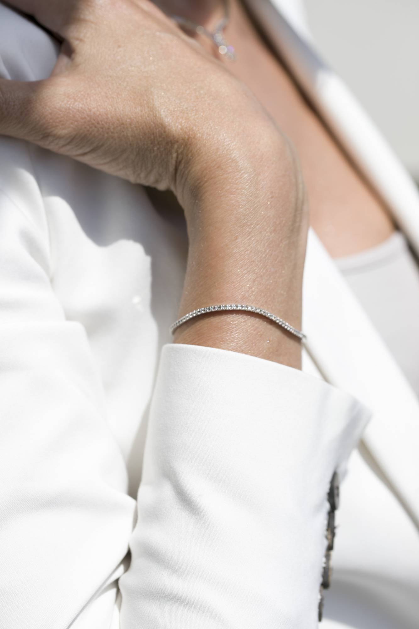 Bracelet tennis en or avec 90 diamants