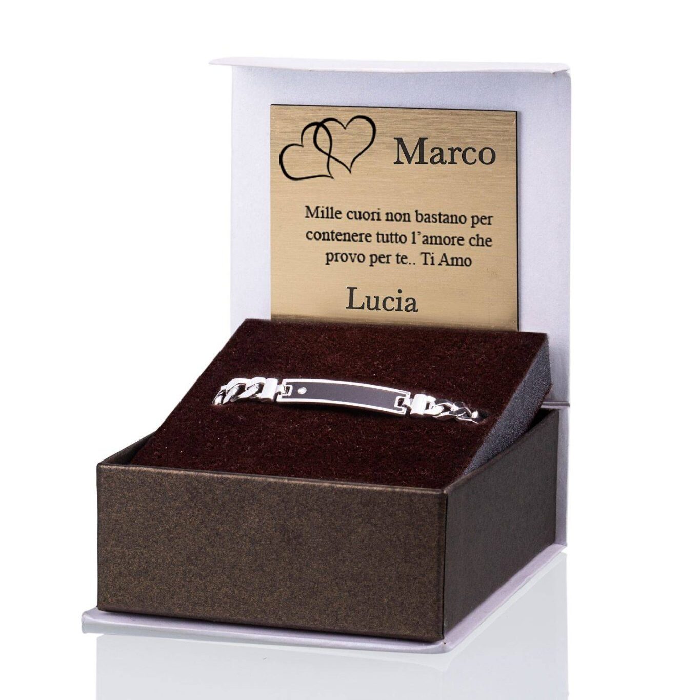 Pulsera Grumetta con Placa Esmaltada y Punto de Luz