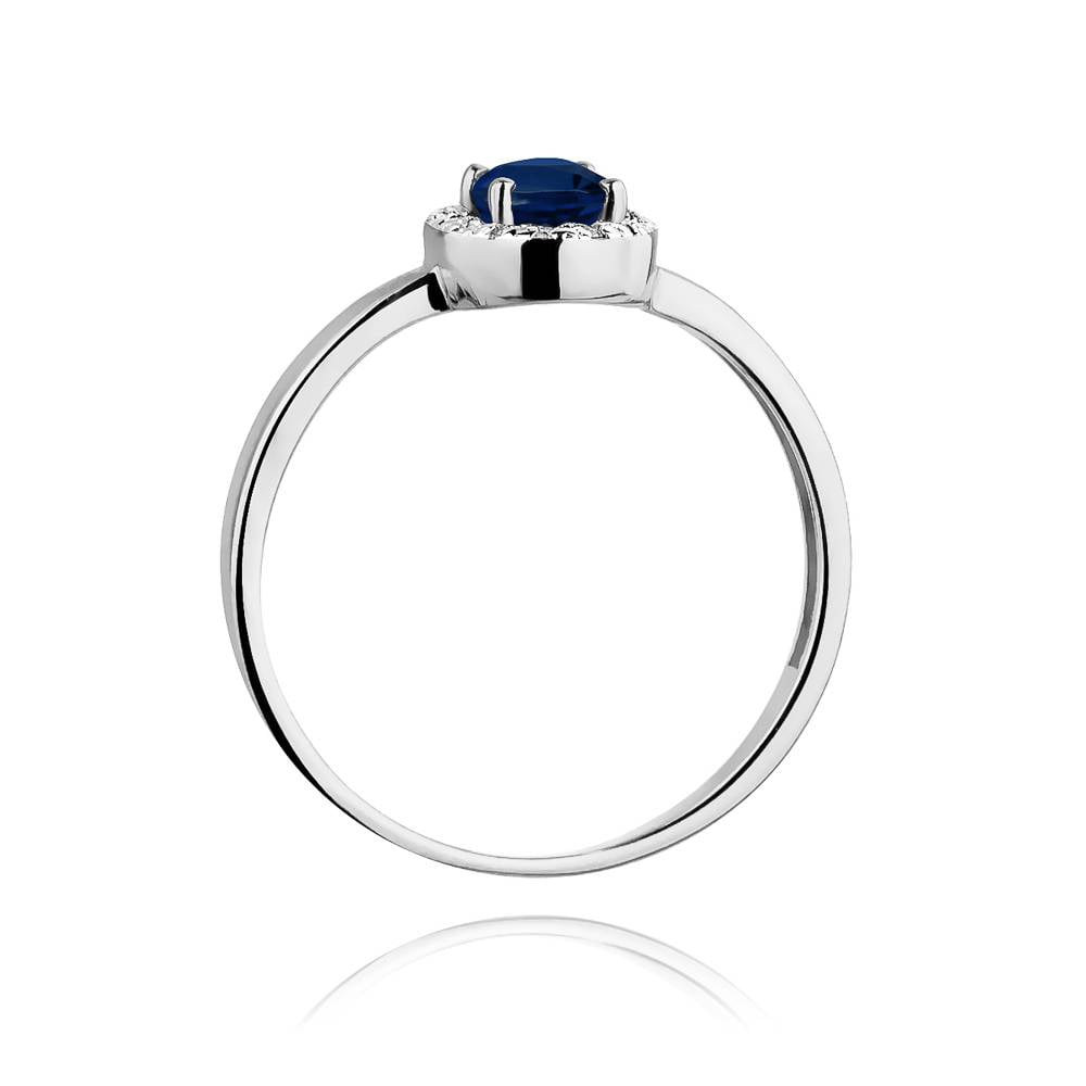 Bague Saphira en Or avec Saphir et 16 Diamants