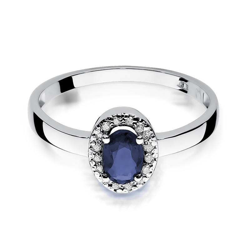 Bague Saphira en Or avec Saphir et 16 Diamants
