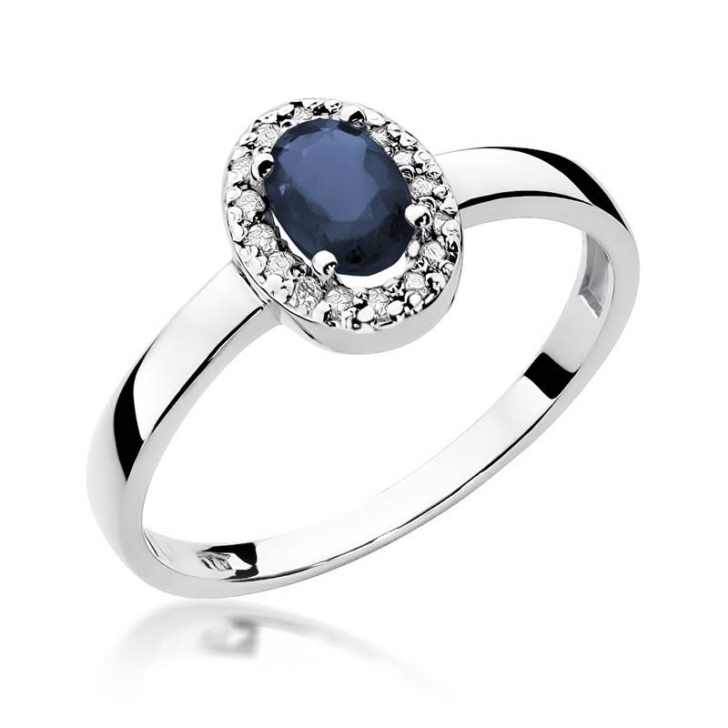 Bague Saphira en Or avec Saphir et 16 Diamants