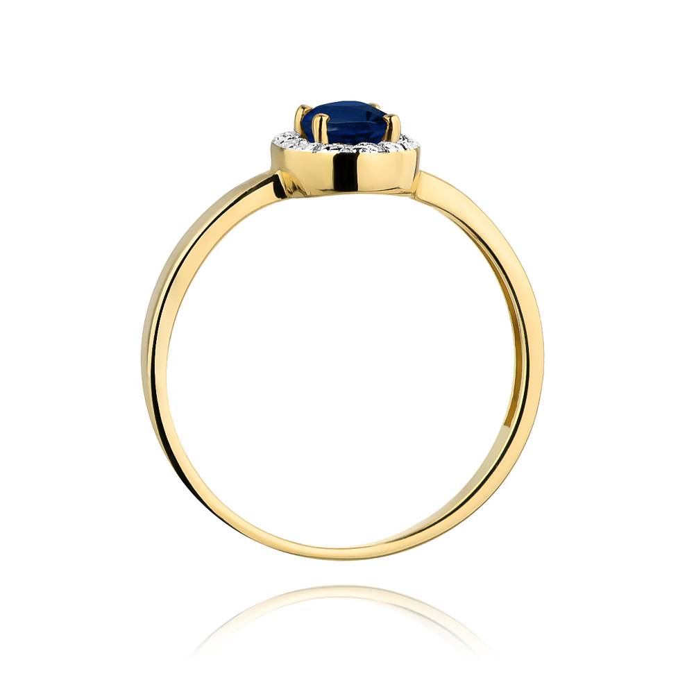 Bague Saphira en Or avec Saphir et 16 Diamants