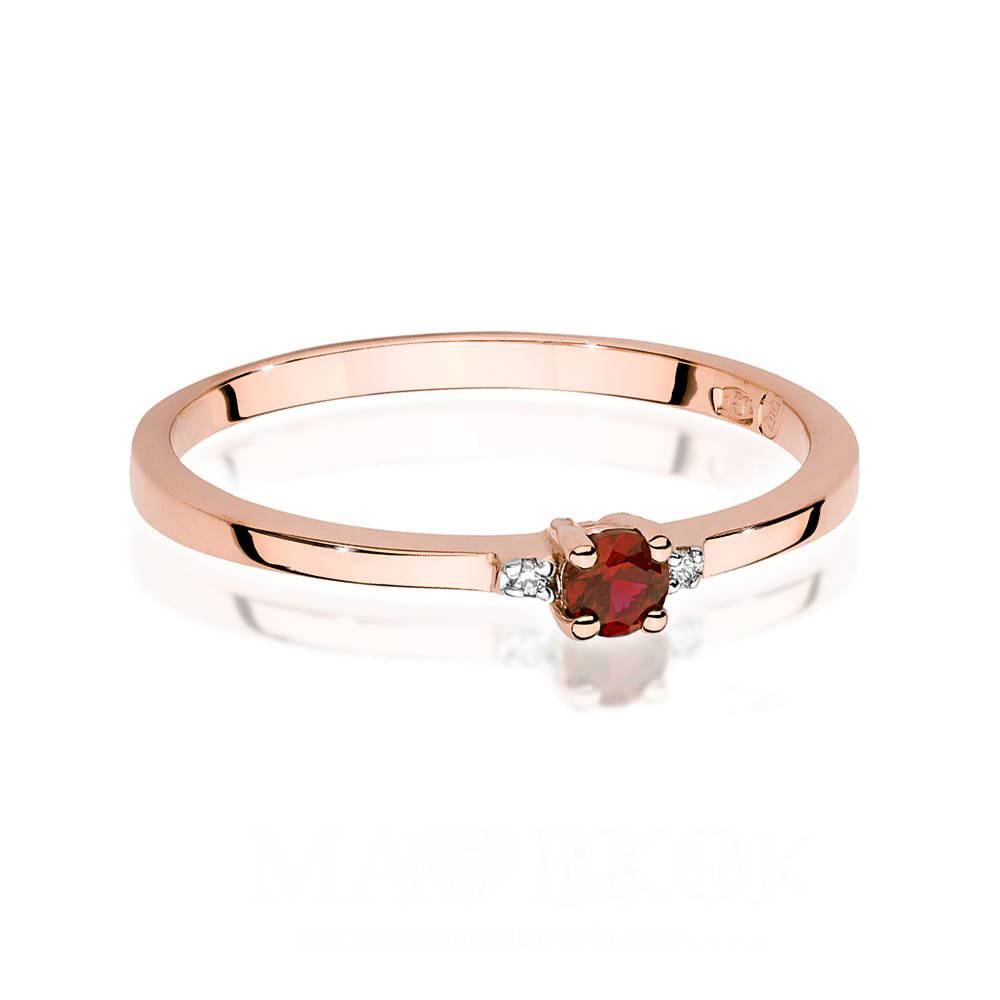 Bague Dafne en Or Rose avec Rubis et Diamants