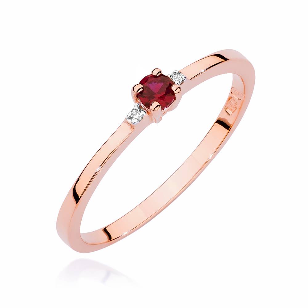 Bague Dafne en Or Rose avec Rubis et Diamants