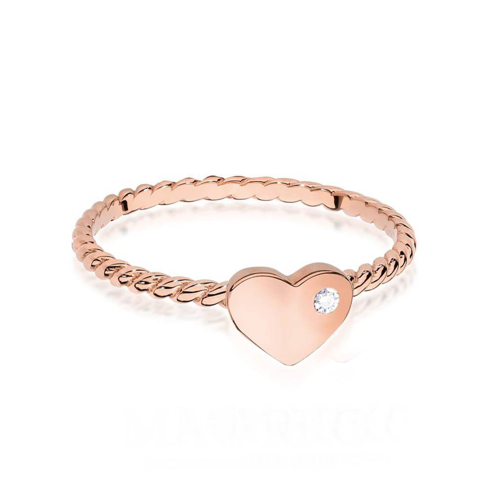 Bague Hearts en Or Rose avec Diamant