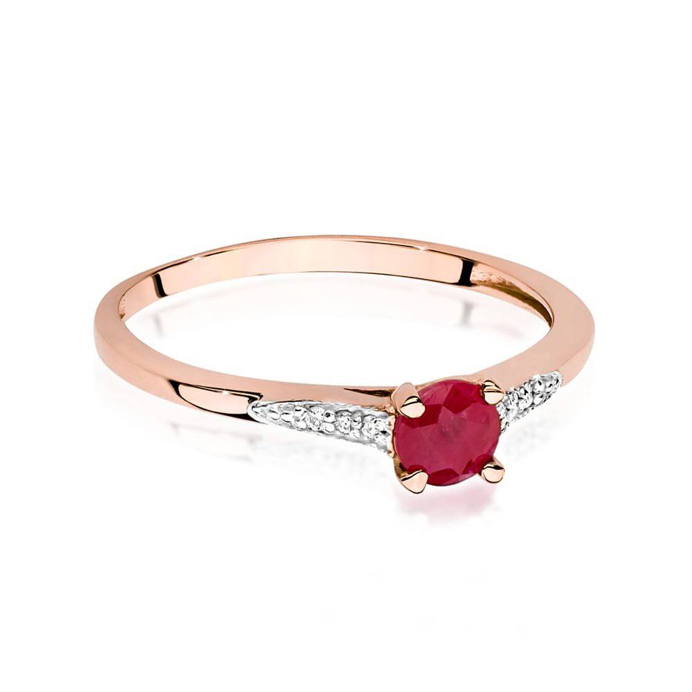 Bague Dafne en Or Rose avec Rubis et Diamants