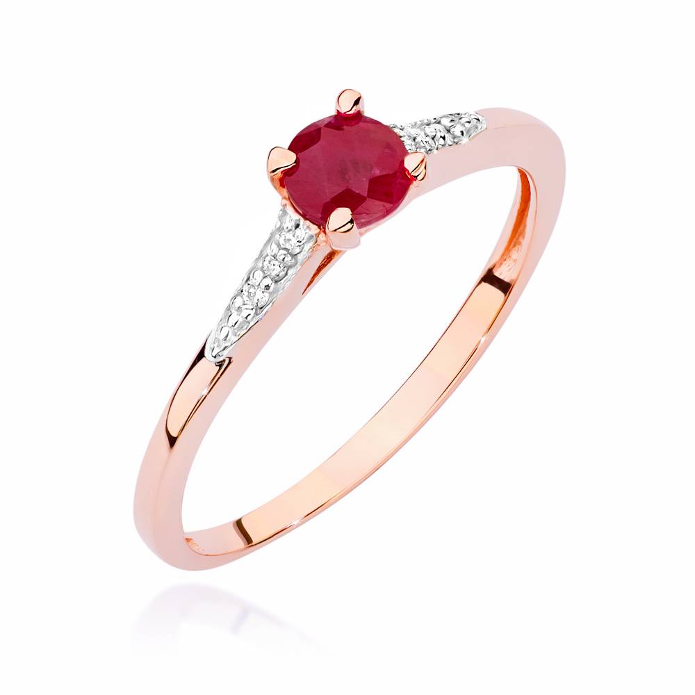 Bague Dafne en Or Rose avec Rubis et Diamants