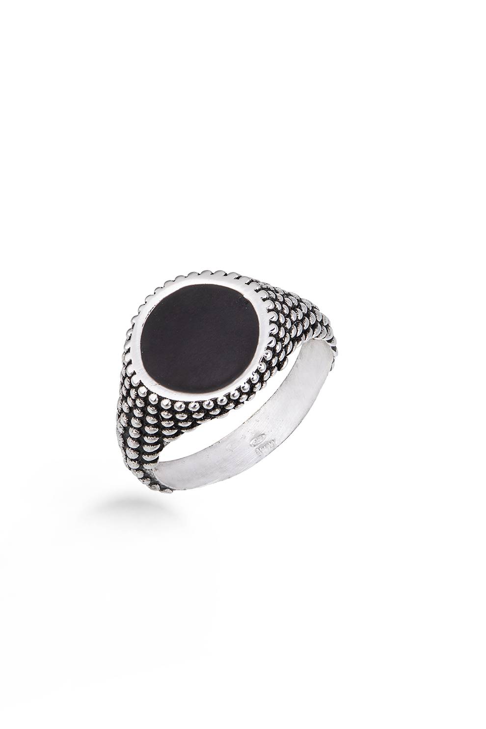 Anello in Argento con Smalto Nero