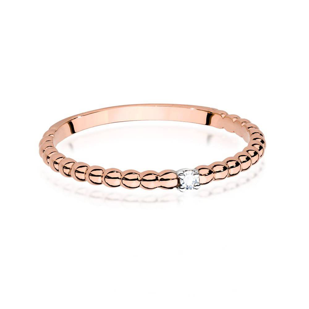 Anello Grace in Oro Rosa con Diamante