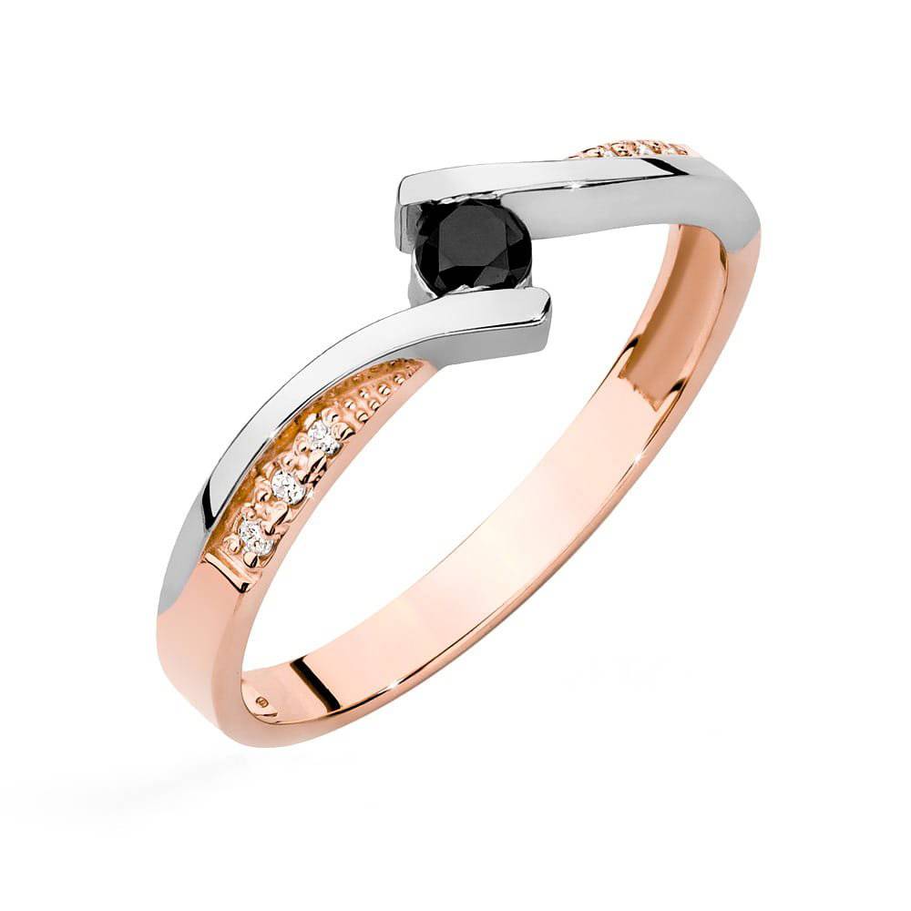 Bague Amélie en Or Rose avec Diamant Noir