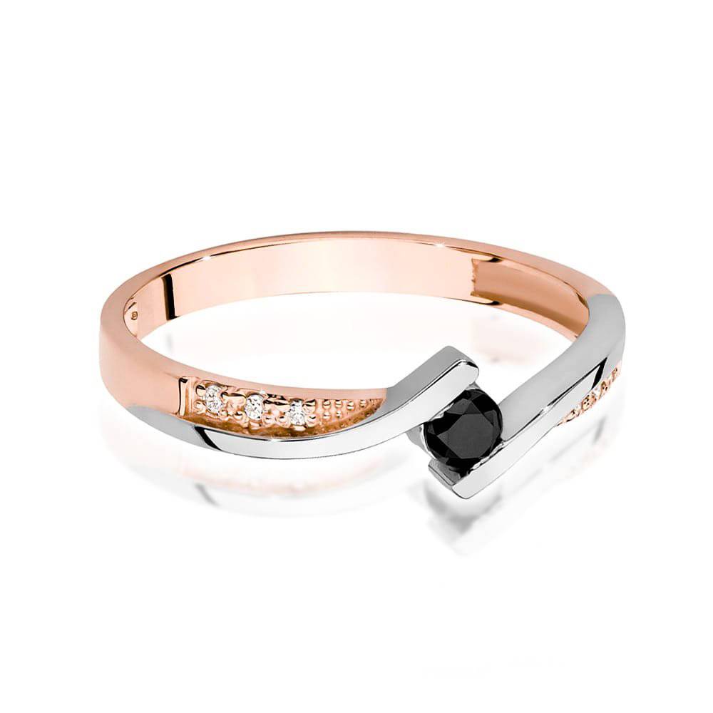 Anello Amélie in Oro Rosa con Diamante Nero