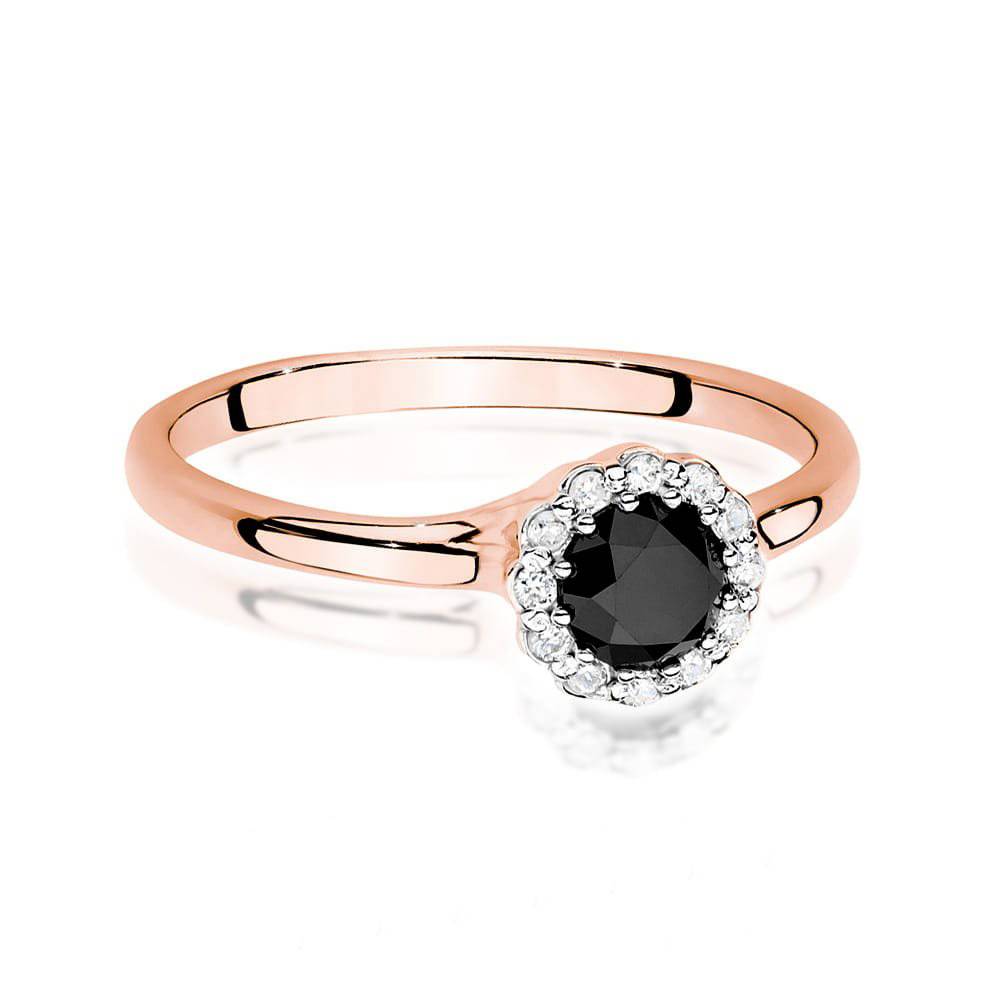 Bague Amélie en Or Rose avec Diamant Noir