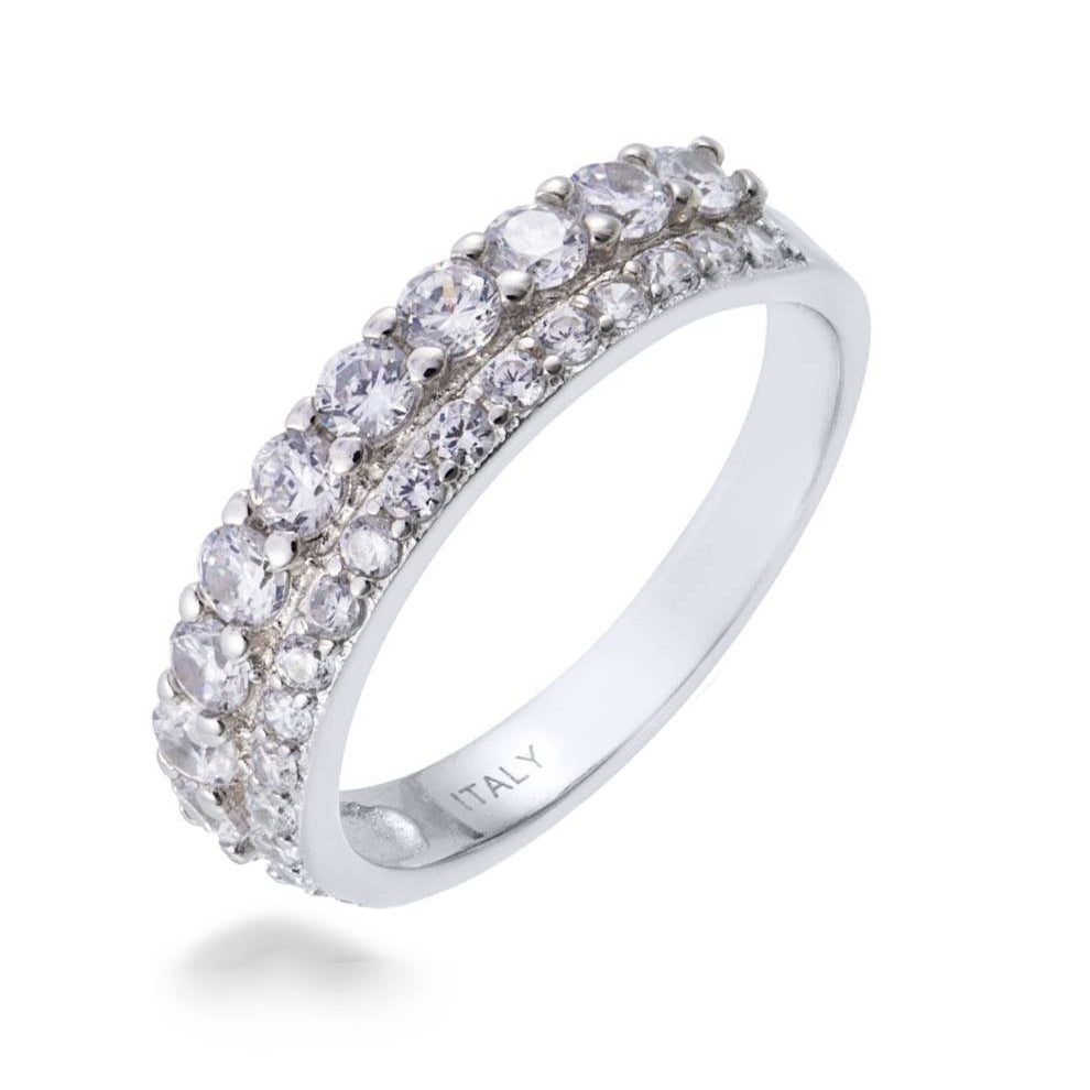 Bague Bifilaire avec Zirconiums