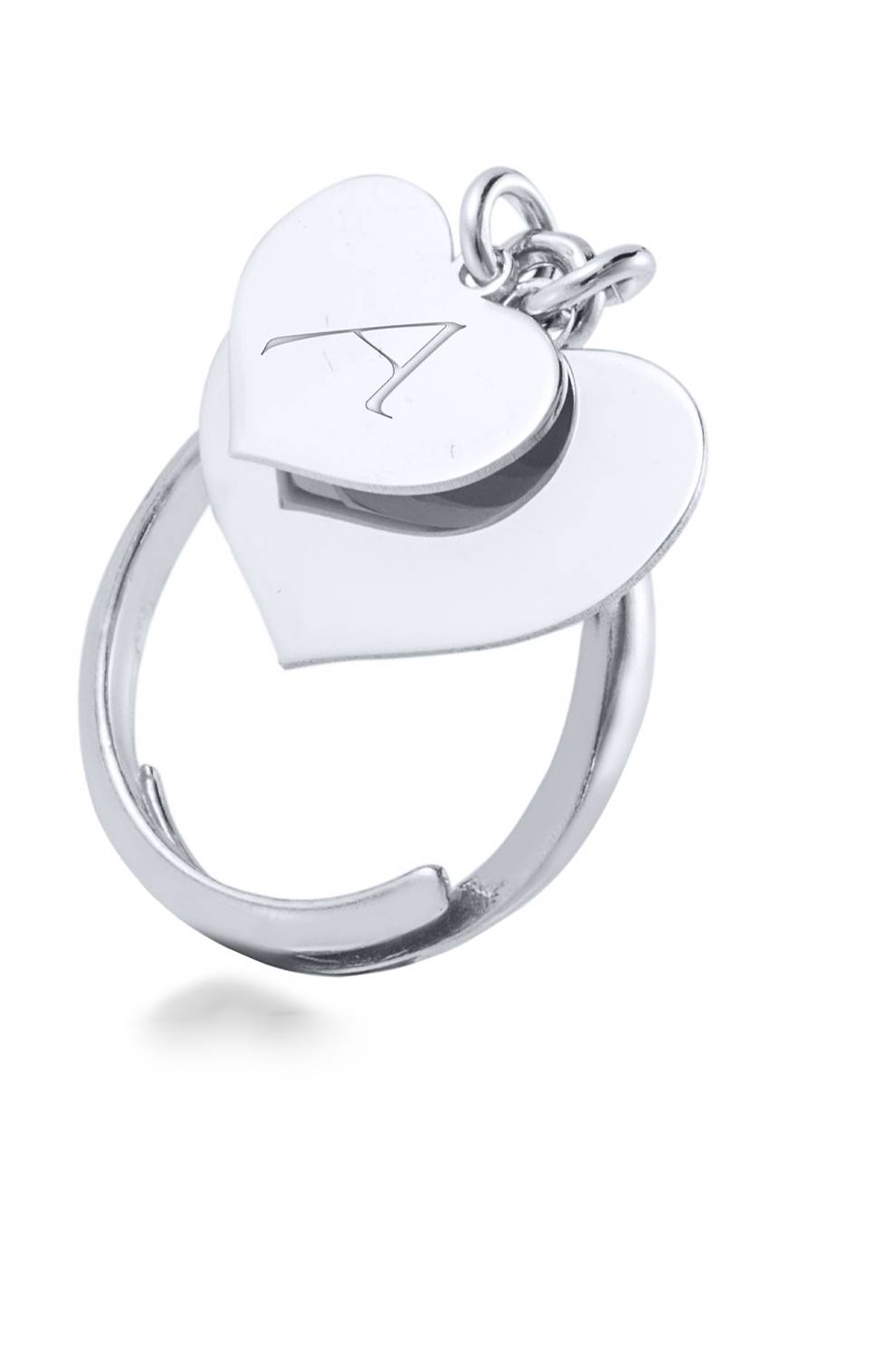 Anello con Doppio Cuore Pendente