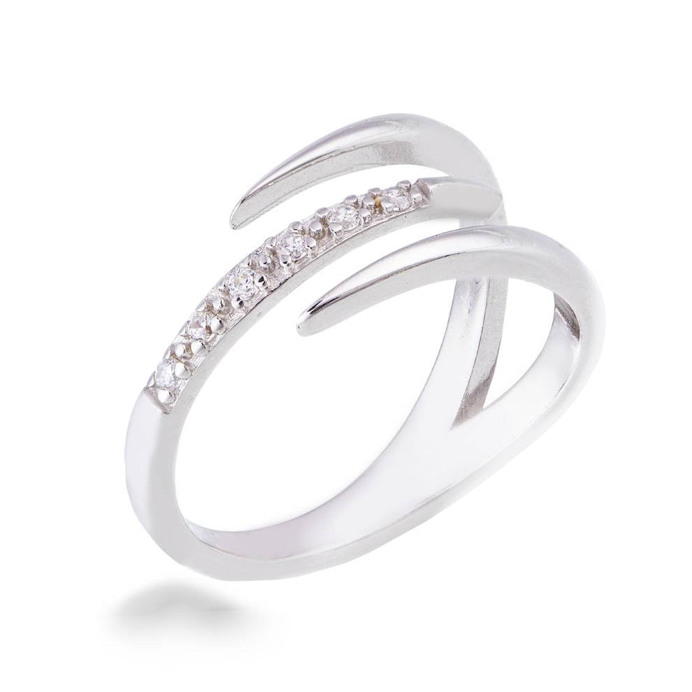 Anillo de Plata Garra con Circonitas