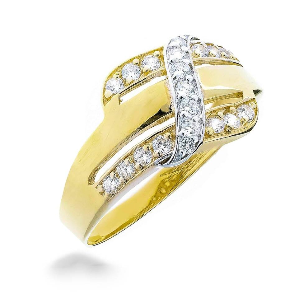 Anillo de Oro Banda con Circonitas