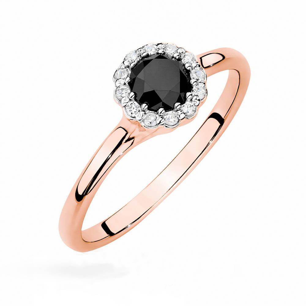 Bague Amélie en Or Rose avec Diamant Noir
