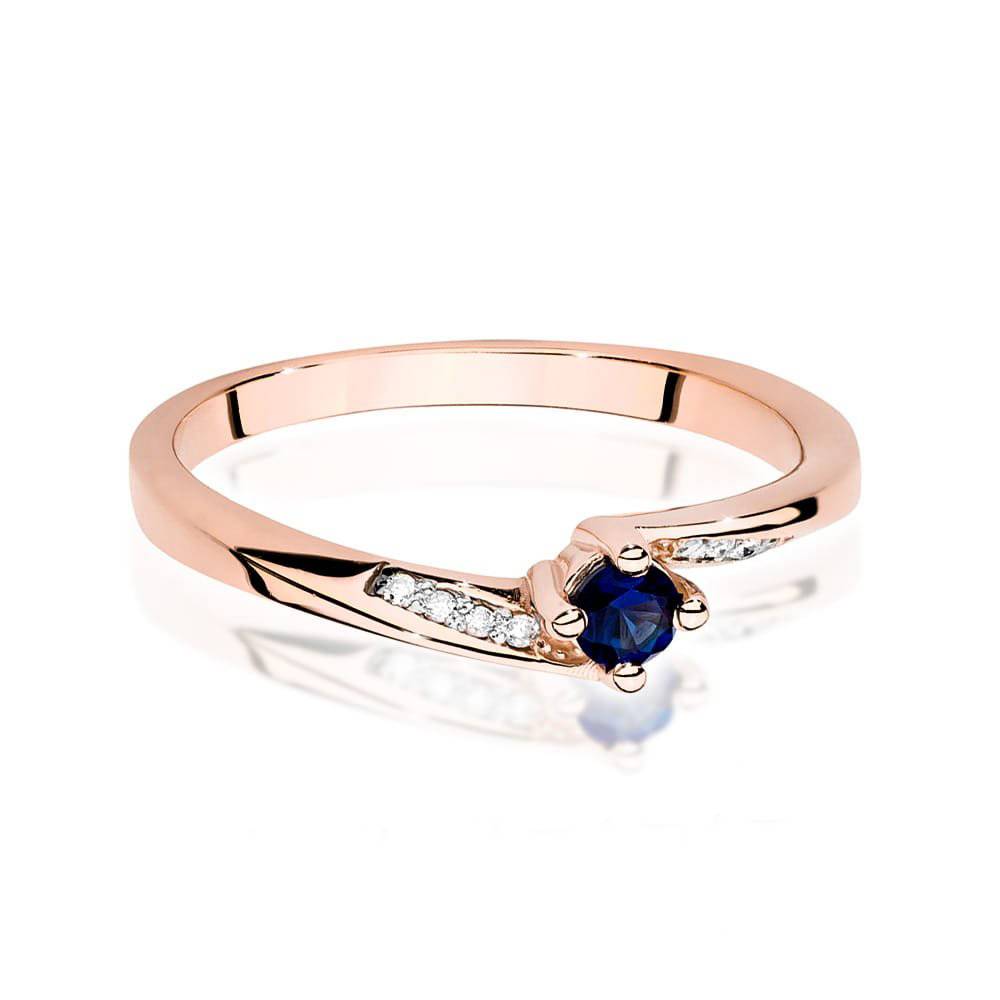 Bague Kate en Or Rose avec Saphir