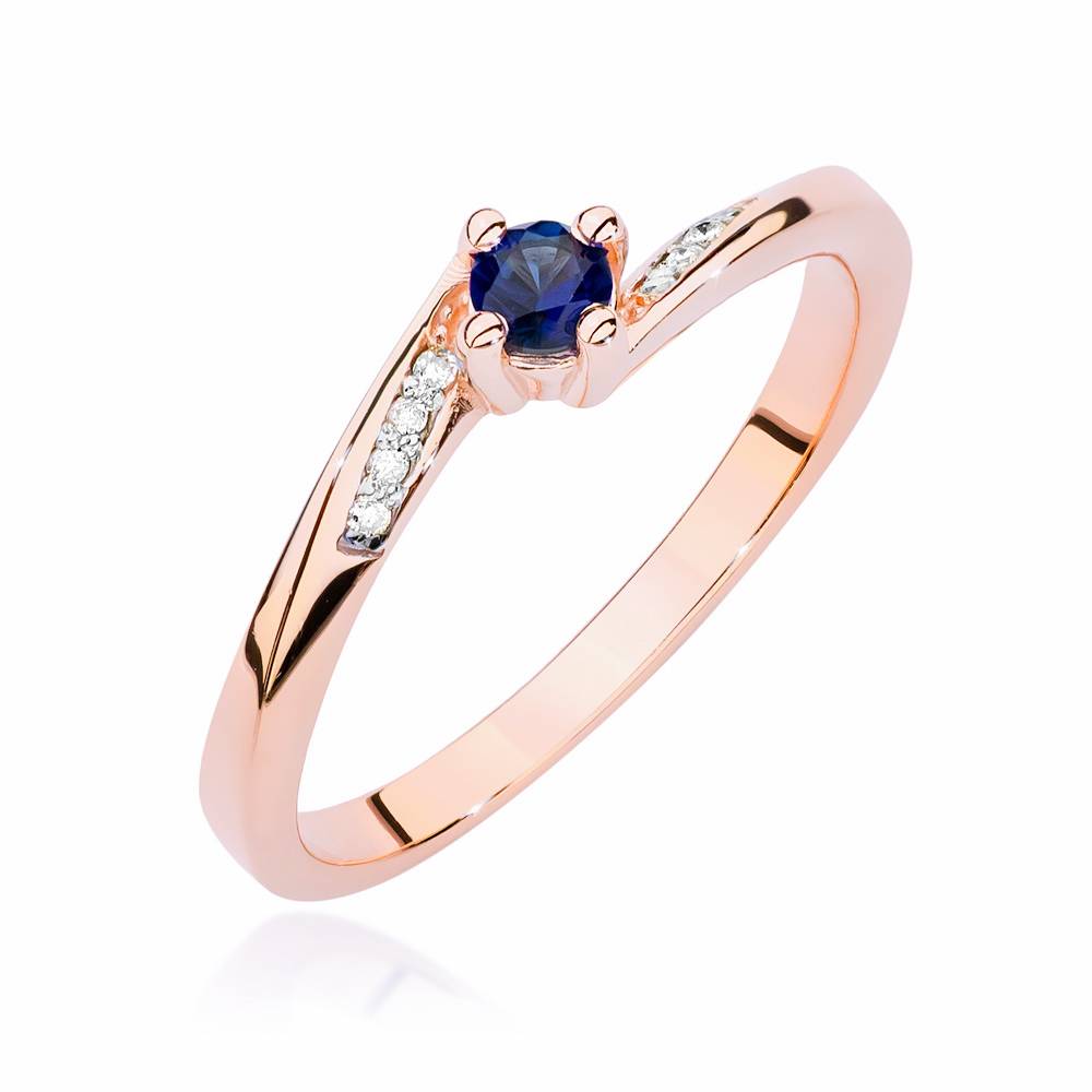 Bague Kate en Or Rose avec Saphir