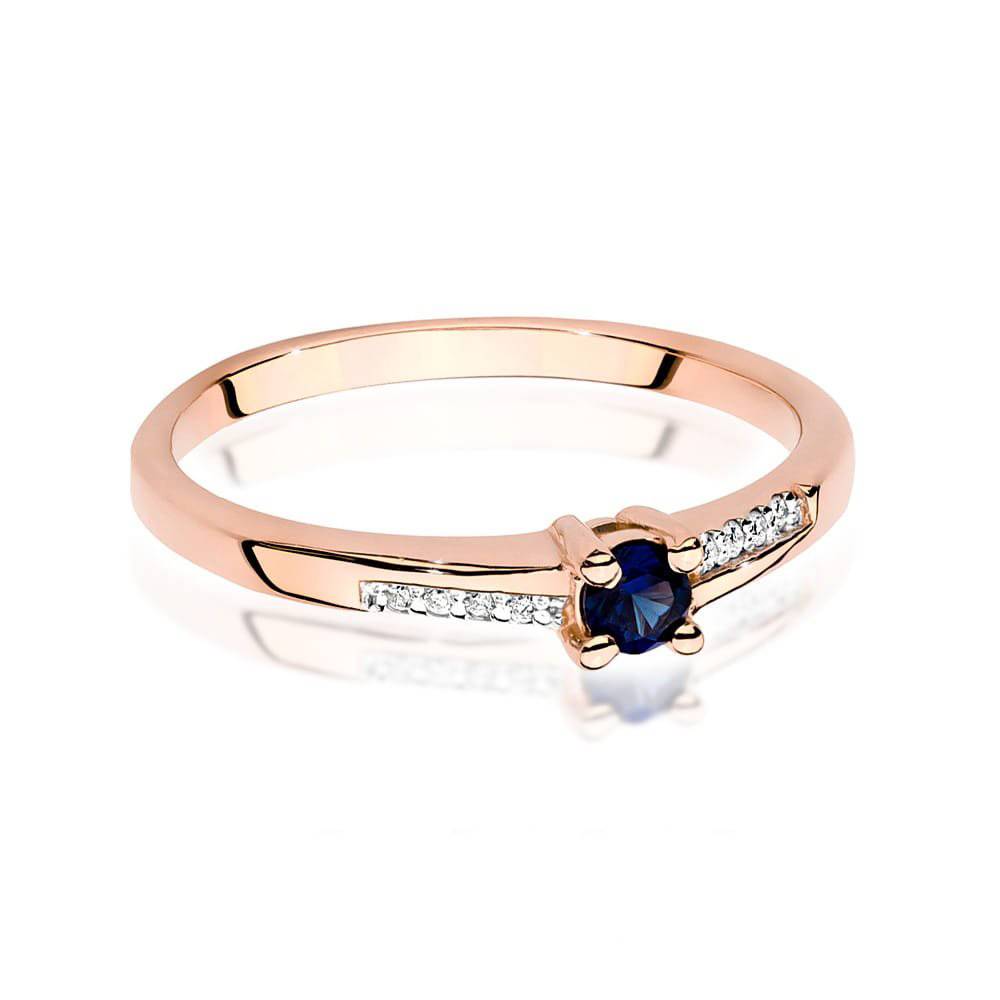 Anello Kate in Oro Rosa con Zaffiro e Diamanti